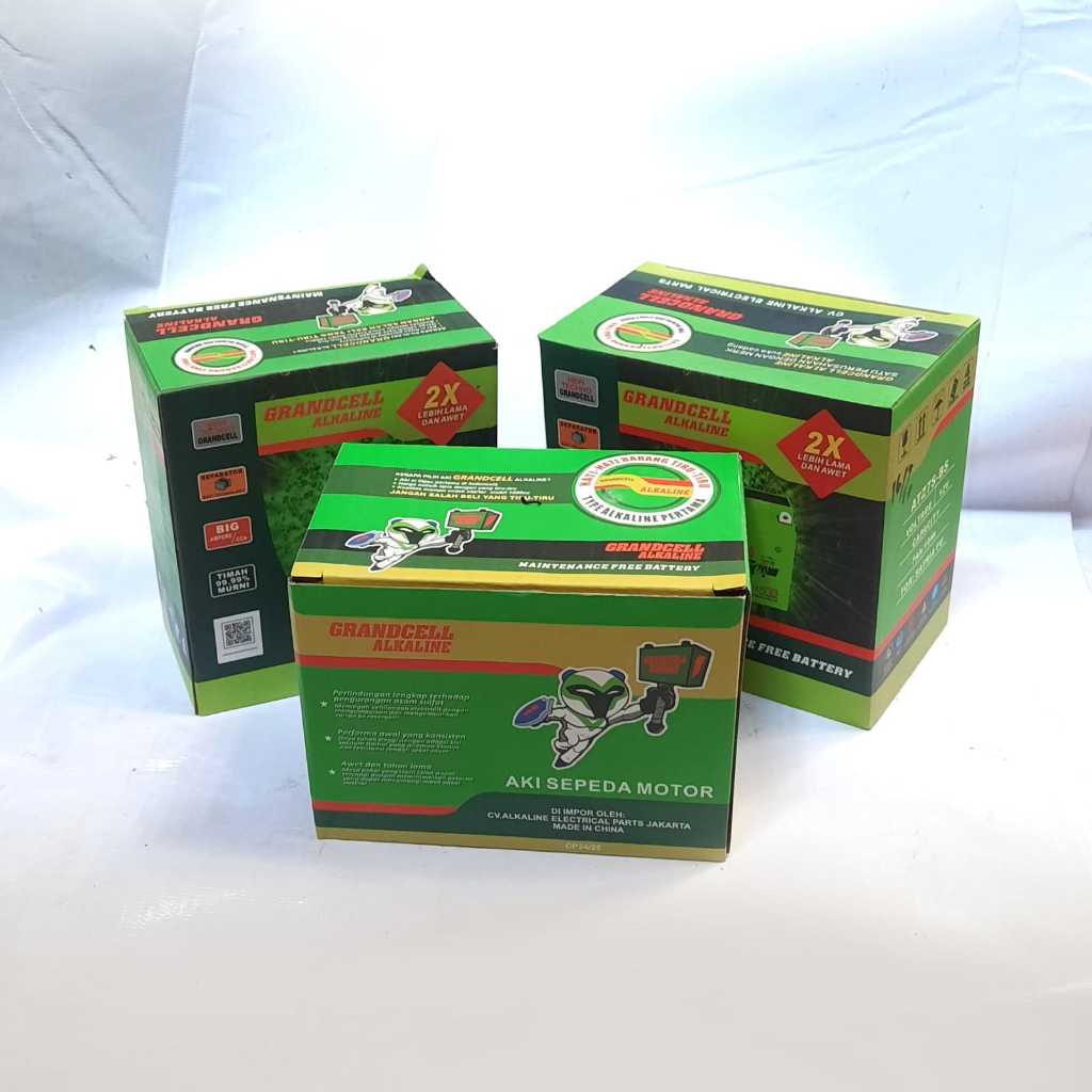 Aki Motor Grandcell Alkaline Vario Beat Satria FU Jupiter Rx King Original
