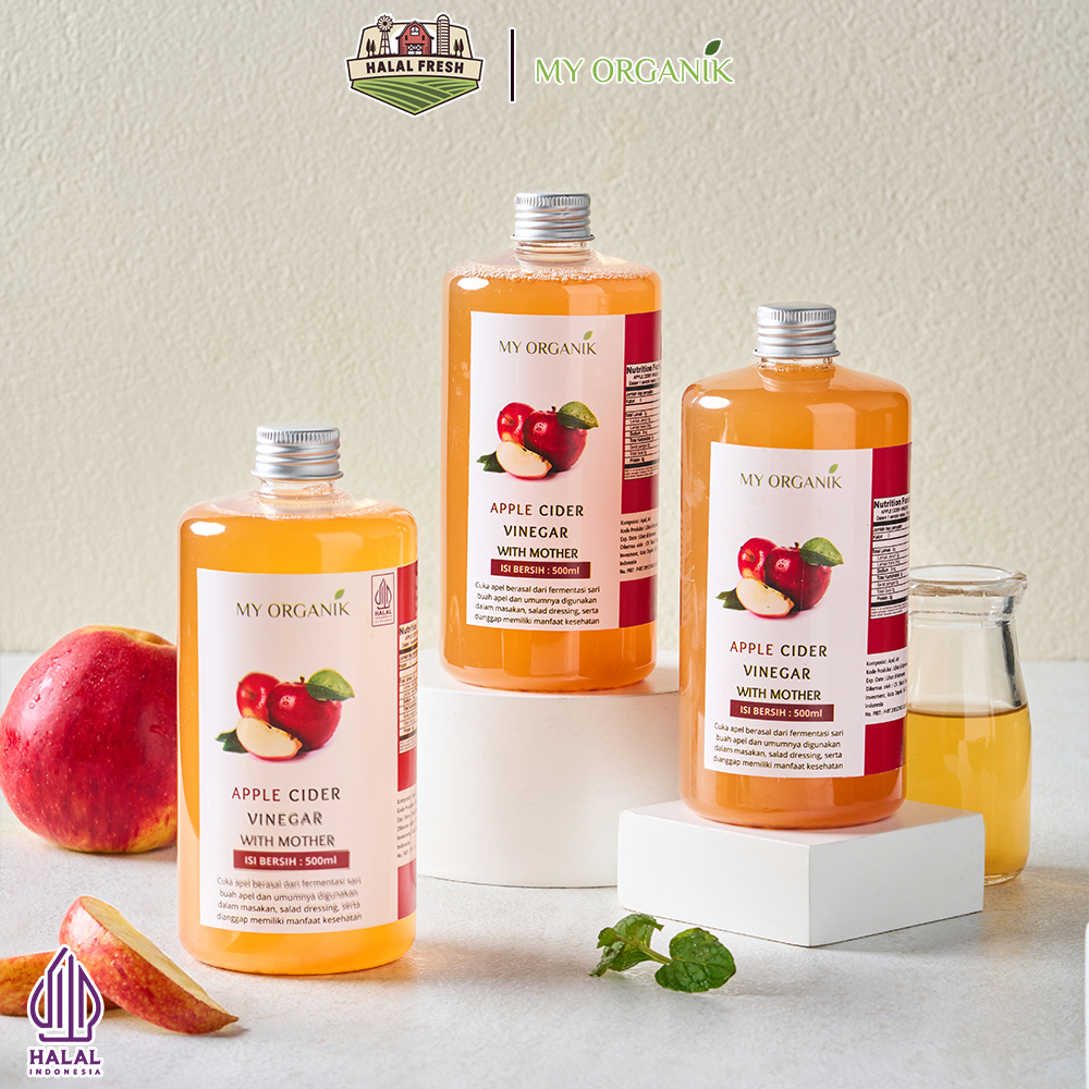 

My Organik Paket Lebih Hemat 3 Cuka Apel With Mother 500 ml Asli 100% Apple Vinegar With Mother