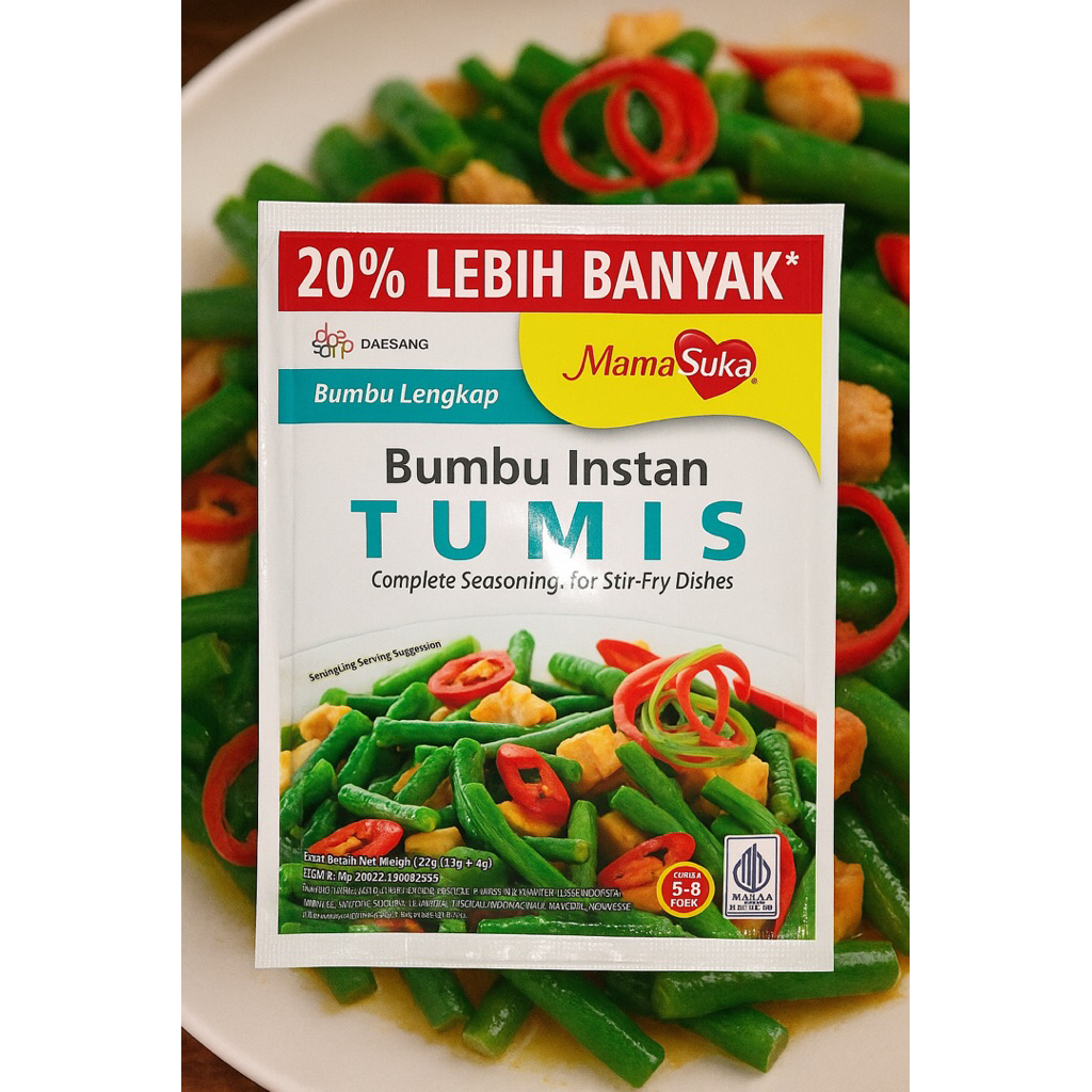 

BUMBU INSTAN MAMASUKA TUMIS; CAPCAY; NASI UDUK; GULAI 22g & 20g