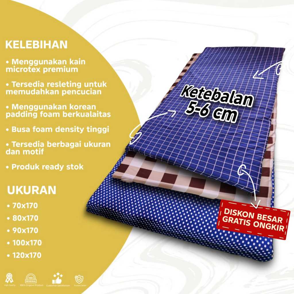 Kasur Busa Lipat Murah - Berbagai Ukuran Tebal 6cm Kasur Anak Kost Berkualitas