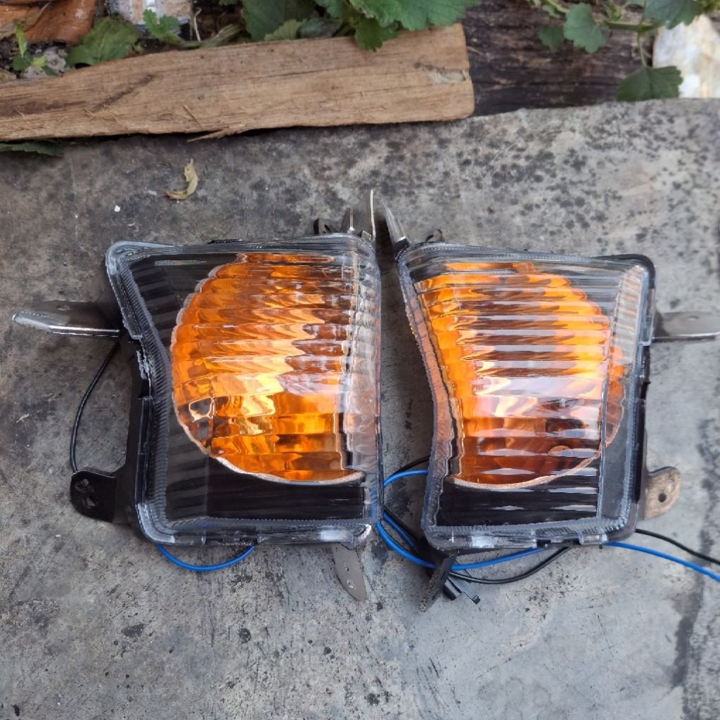Lampu sen sein depan N-max Old Nmax lama custom hitam orange set kanan kiri