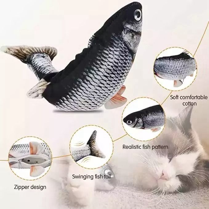 #HJ# Mainan Kucing Bentuk Ikan Goyang / Mainan Anak Ikan Bergerak Boneka Ikan / Mainan Ikan Goyang B