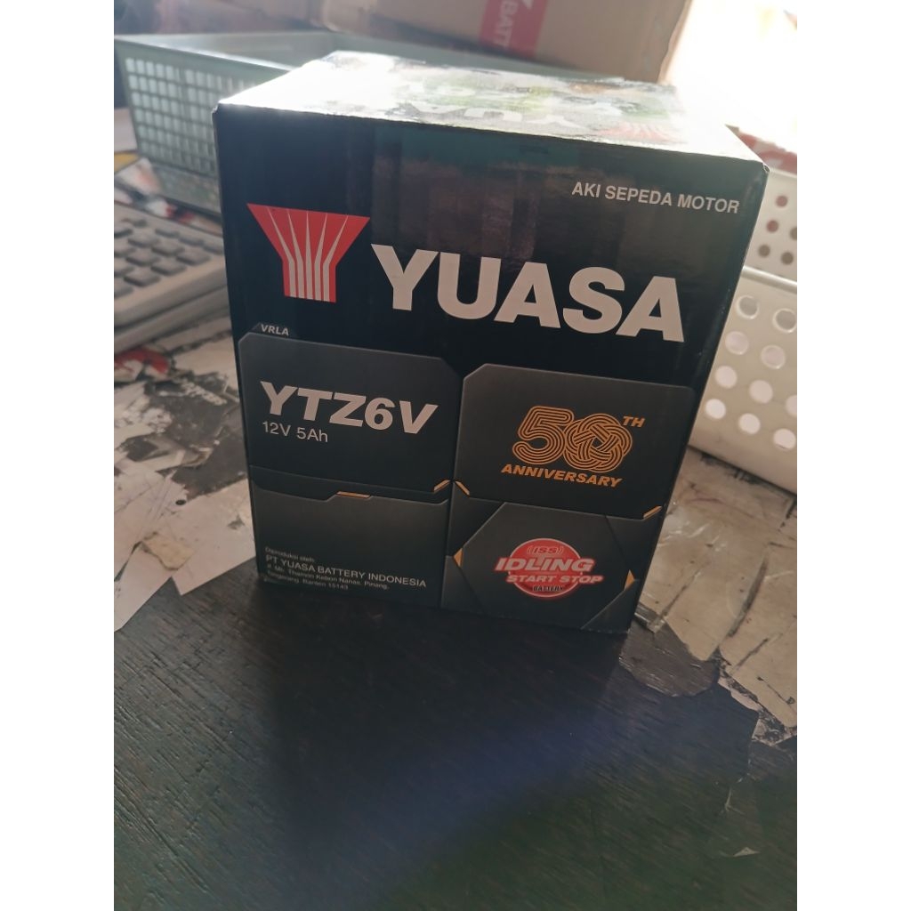 Aki Yuasa YTZ6V 12V 5AH Original Aki Sepeda Motor
