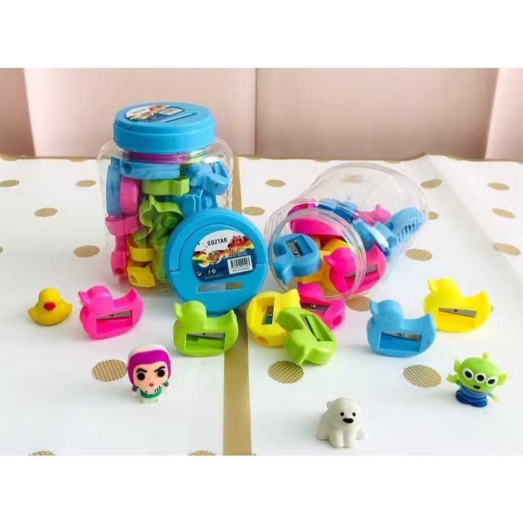 

(1 TABUNG ISI 24 PCS) Rautan Pensil / Serutan / Ongotan 1 Tabung Isi 24 Pcs / Rautan Toples Isi 24