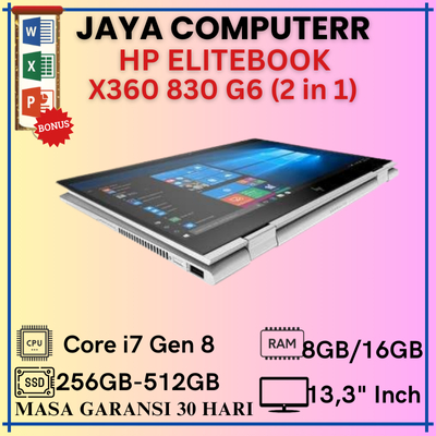 Laptop Hp Elitebook x360 830 G6 ( TouchScreen ) i7 Gen 8665U RAM 8GB/16GB SSD 128GB/256GB/512GB Laya