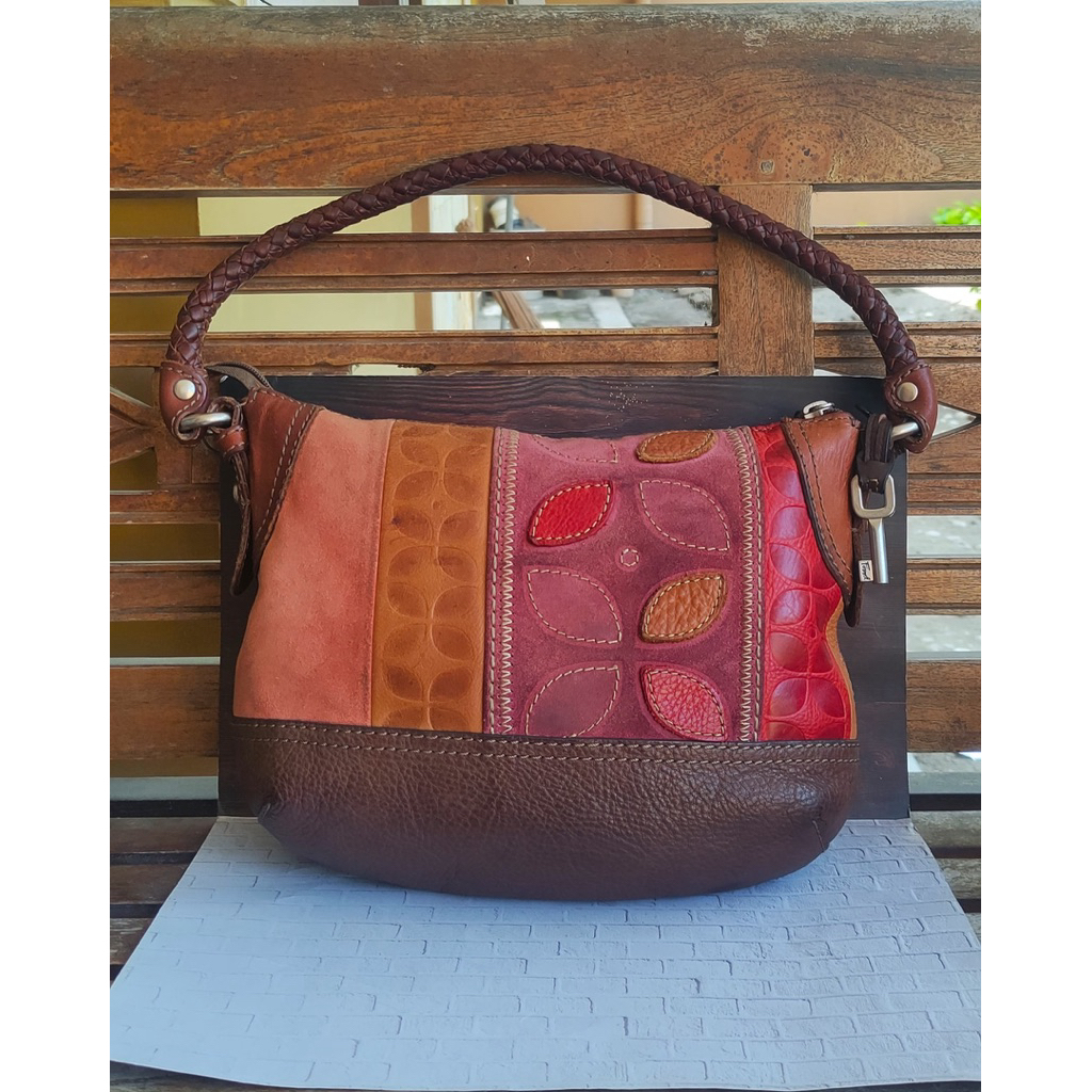Preloved Tas Fossil Hobo Vintage