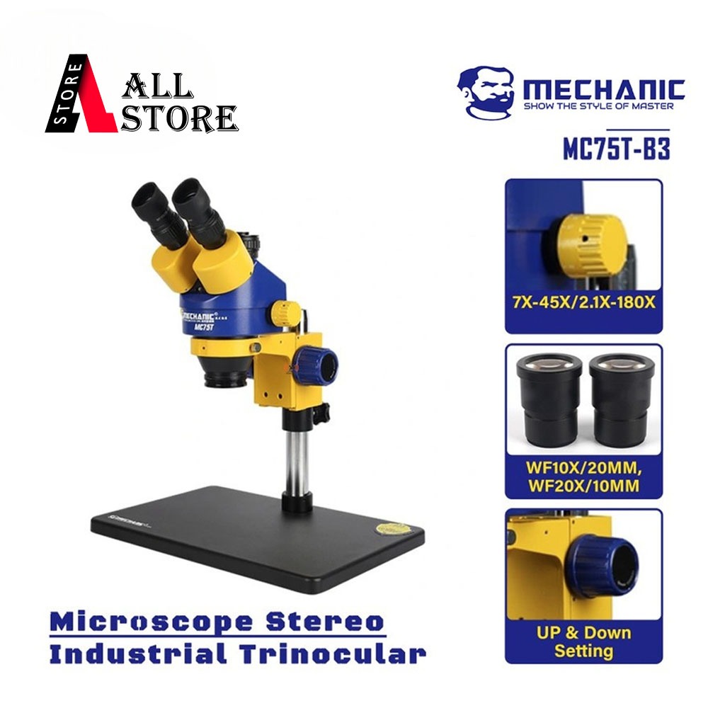 MECHANIC MC75T-B3 Mikroskop Stereo Trinocular / Microscope Stereo Trinocular Original
