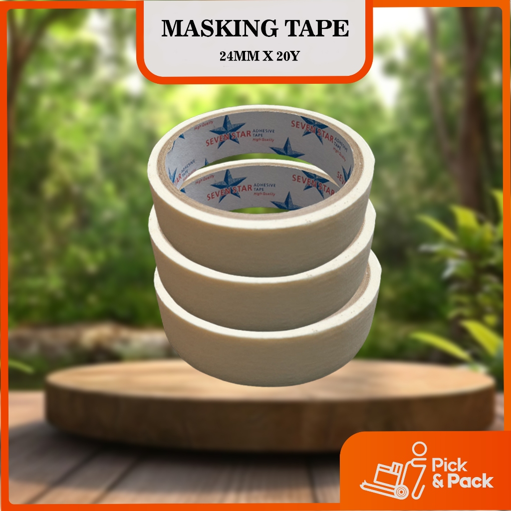 

Masking Tape 24mm x 21 meter Seven Star - Lakban Kertas 24mm x 12 meter Seven Star