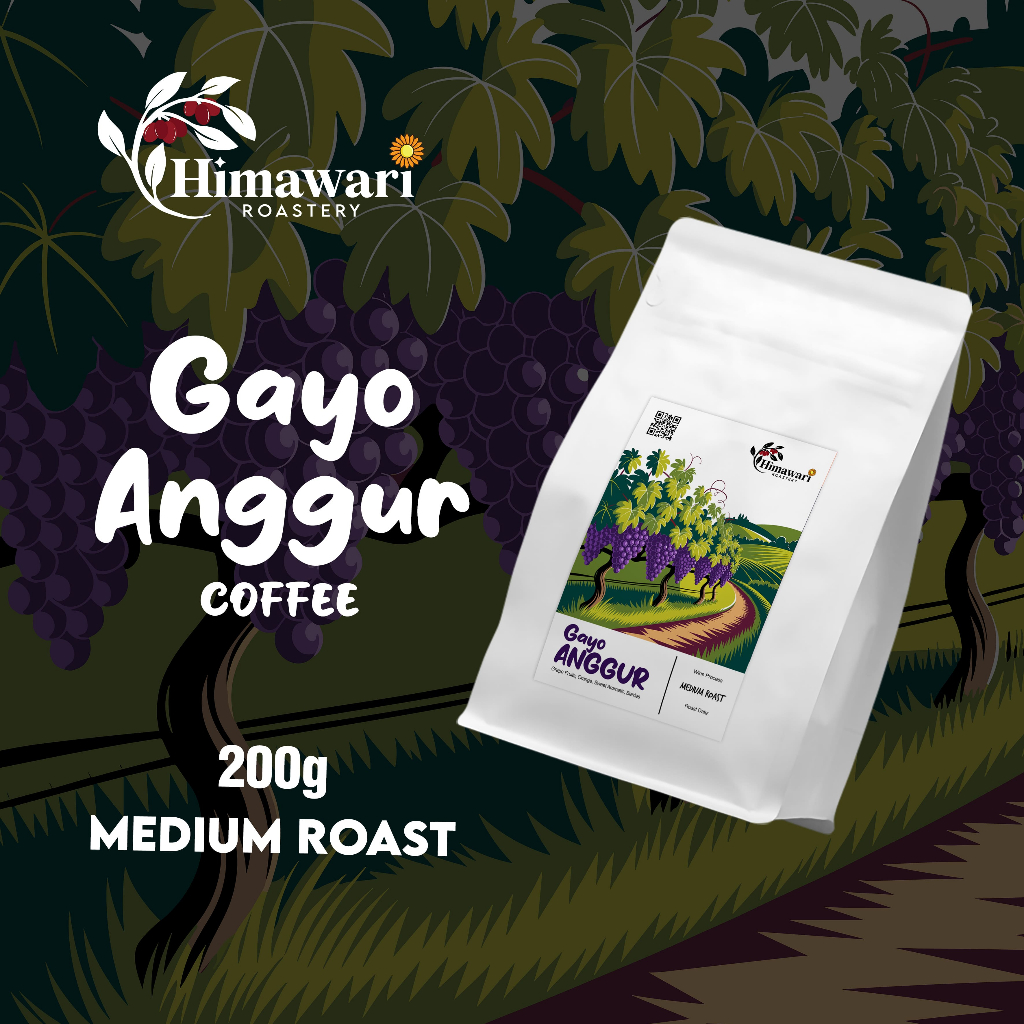 

Himawari Kopi Arabika Gayo Anggur Wine Process Biji Kopi dan Bubuk Kopi 200 gram