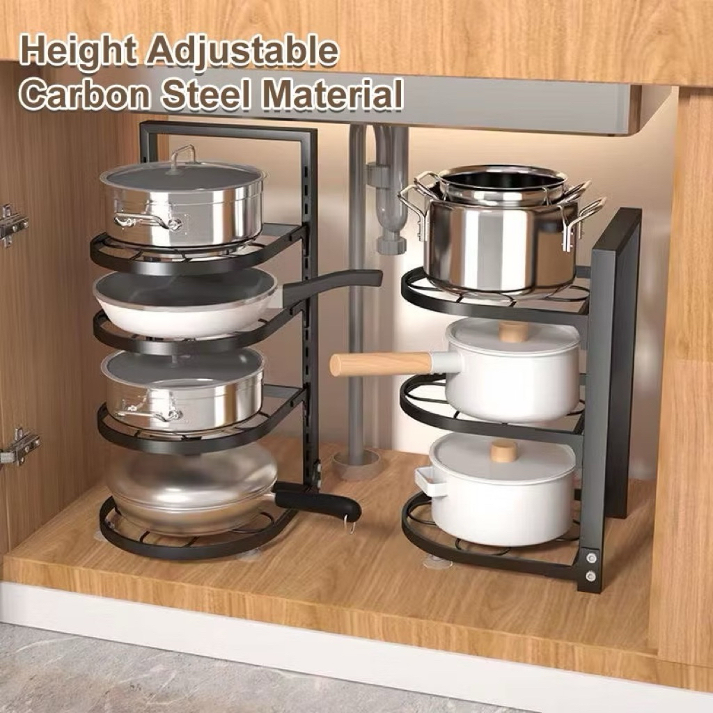 Rak susun dapur tempat wajan