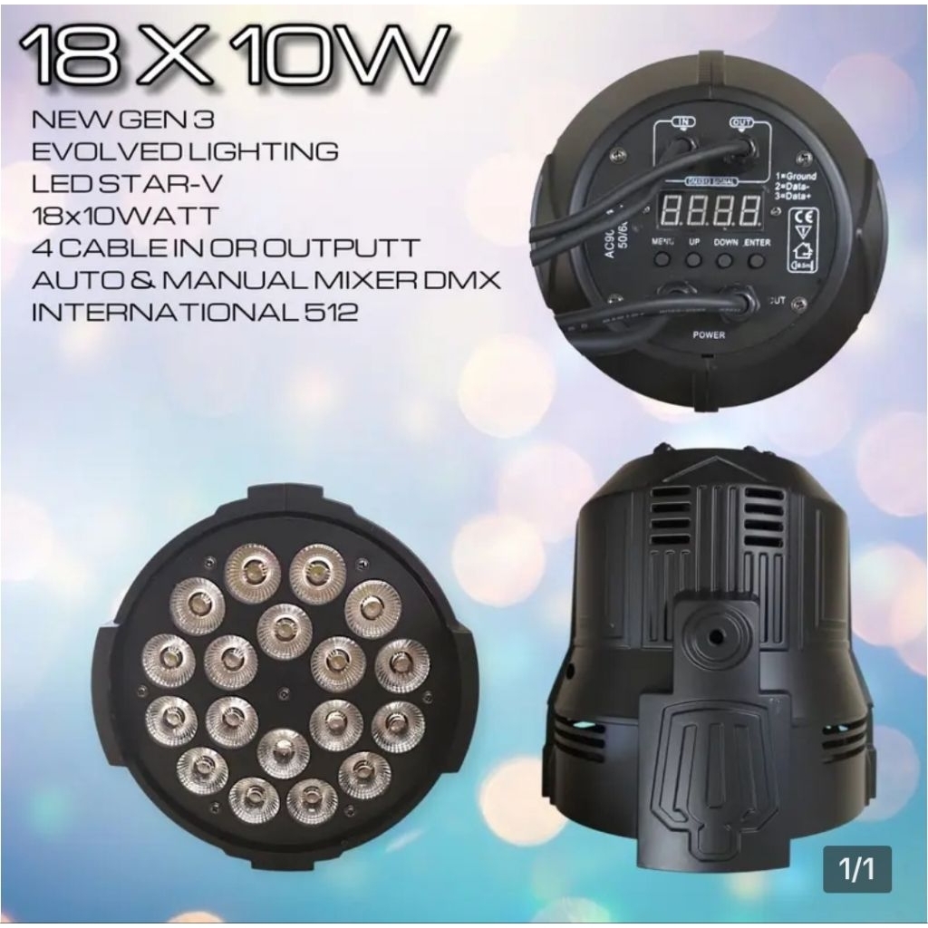 Lampu PAR LED 18x10 Full Colour RGBW Delta Pro