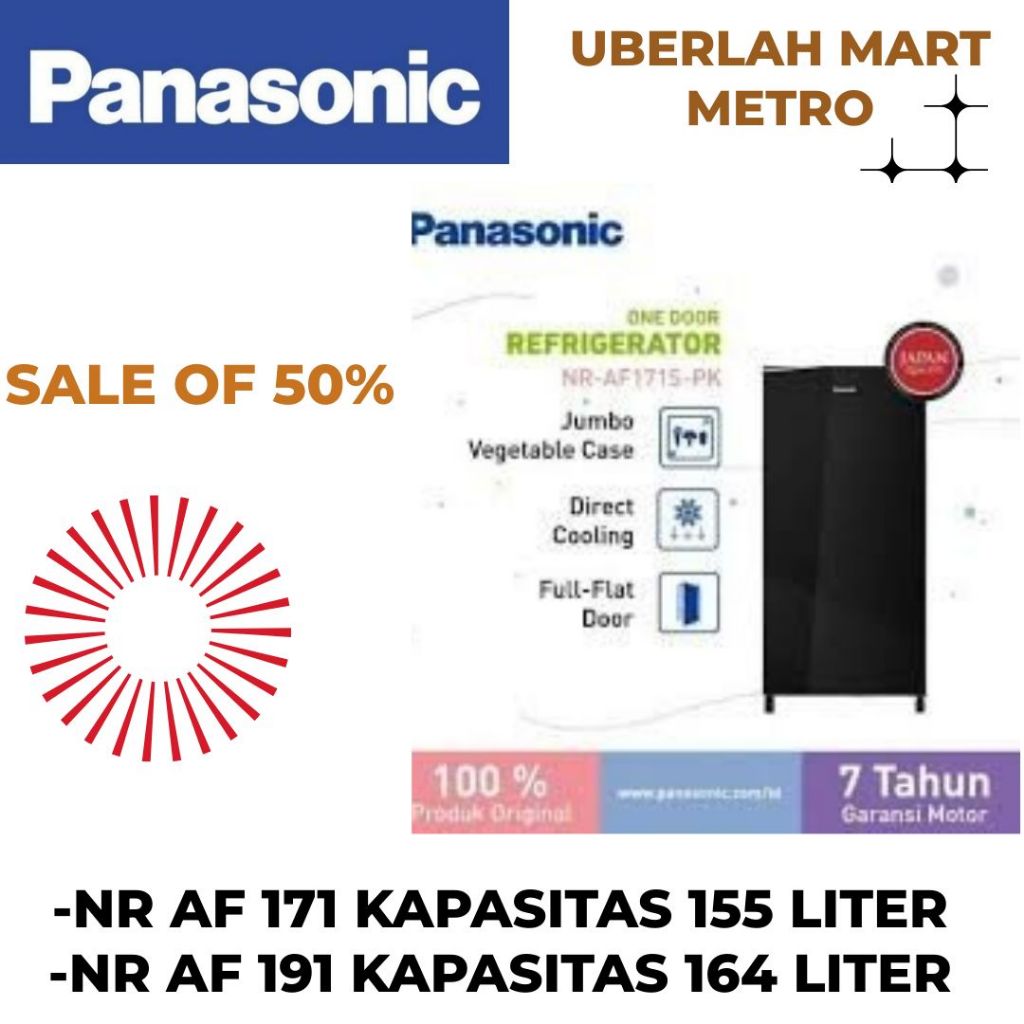 PANASONIC KULKAS 1 PINTU NR-AF191S / NR-AF171S