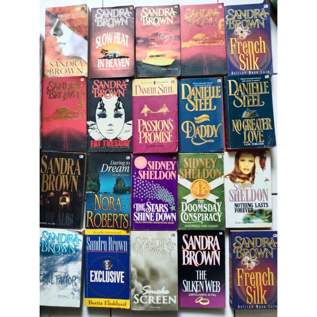 Novel Sandra Brown, novel Danielle Steel, Novel Nora Robert, Novel Sidney Sheldon Bahasa Indonesia N
