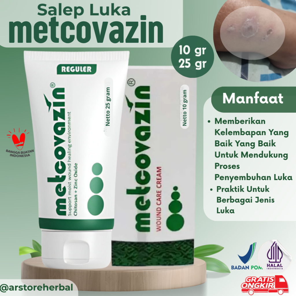 Salep Metcovazin Regular 10gr – Obat Luka Diabetes, Luka Bernanah, Luka Tergores