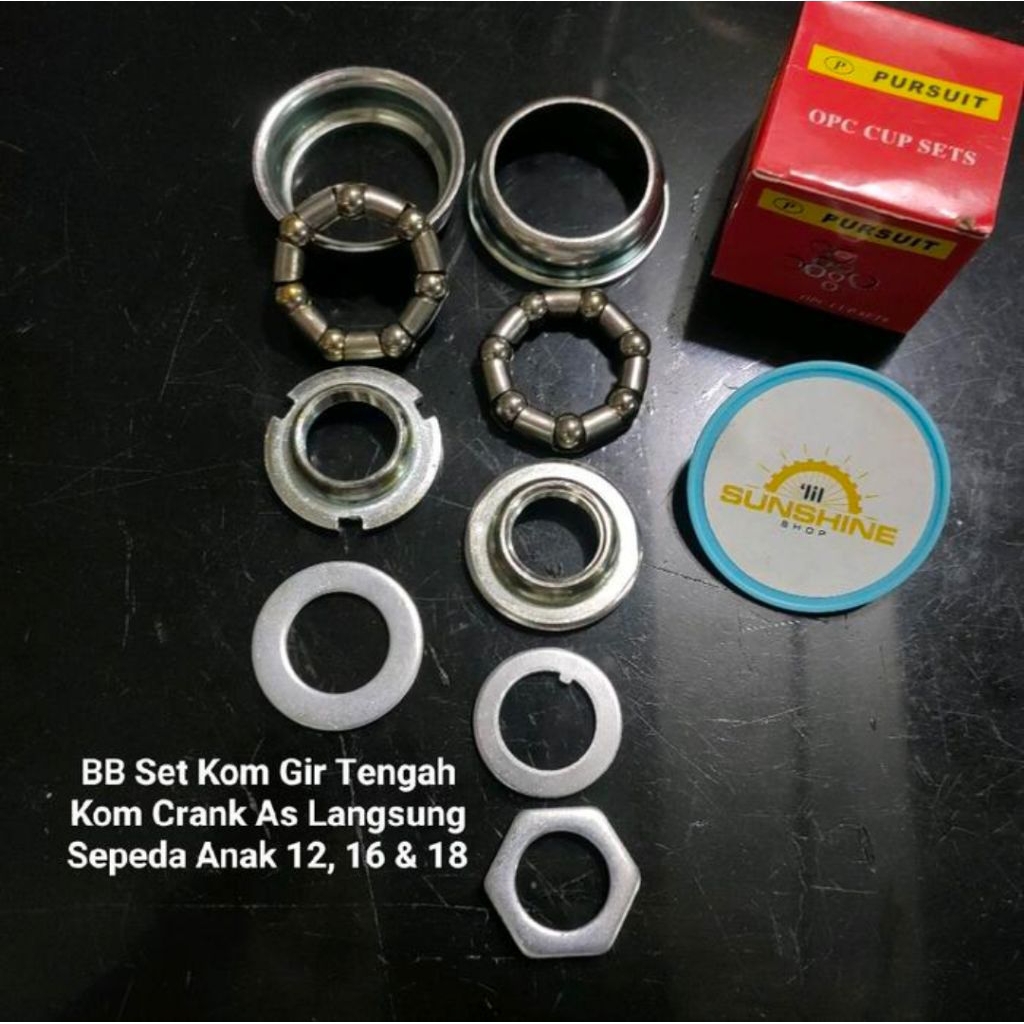 BB Set PURSUIT Kom Gir Tengah Crank As Langsung Sepeda Anak BMX Mini Lipat 12 16 18