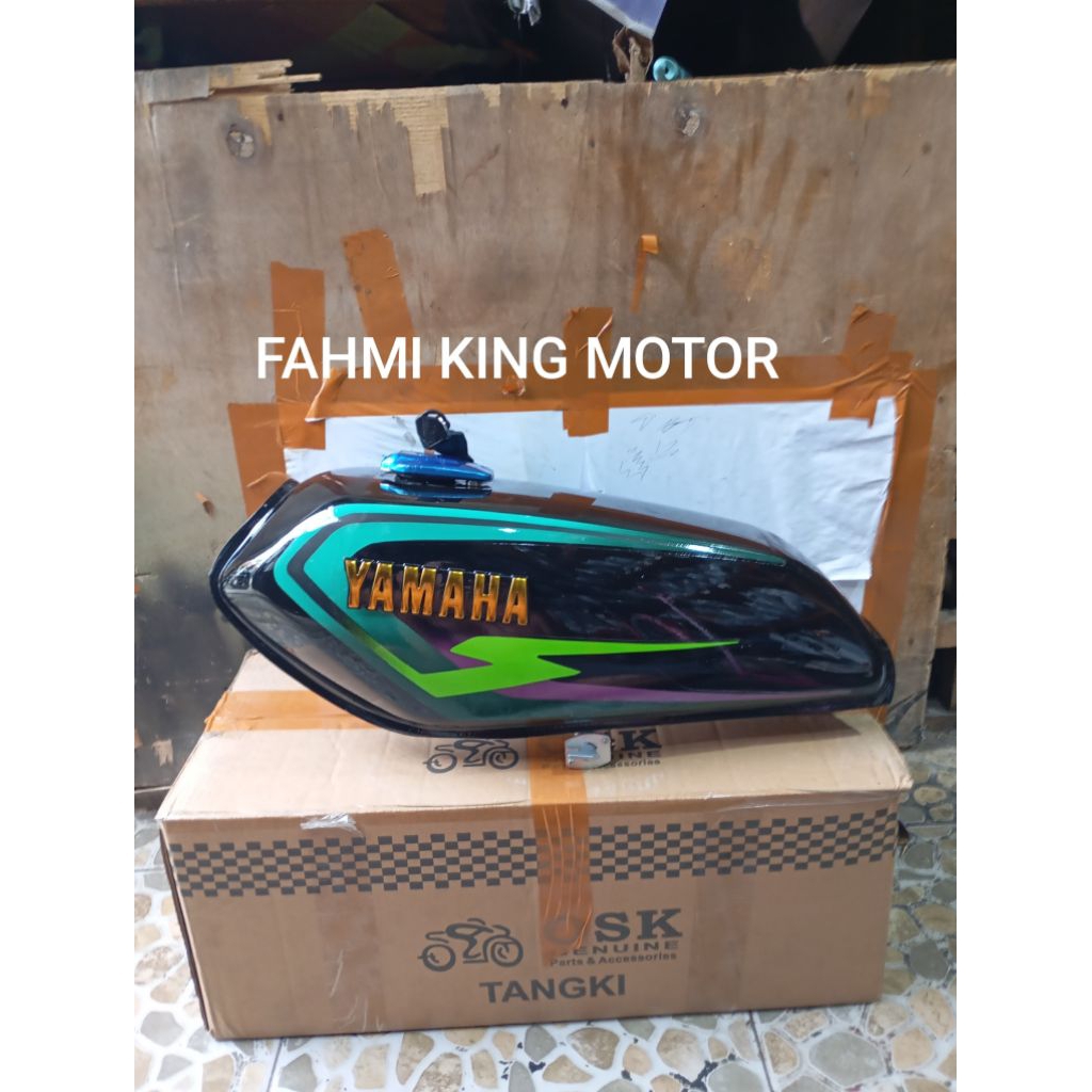 TANGKI TENGKI RXS RX SPECIAL HITAM STRIPING HIJAU KOMPLIT SIAP PAKAI MERK OSK GRES BARU