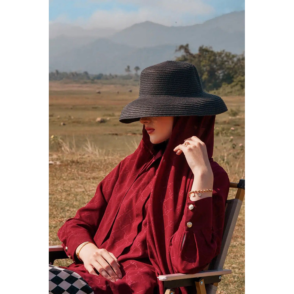 Vivi Zubedi - Signature Embossed Top – Burgundy - PRELOVED 