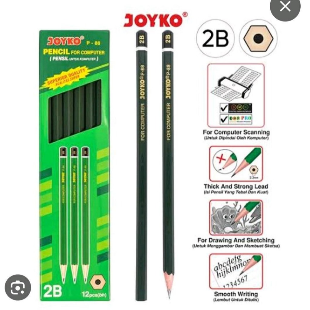 

Pensil Joyko P-88 2B 1 Pack - Untuk Menggambar dan Sketsa Stationery