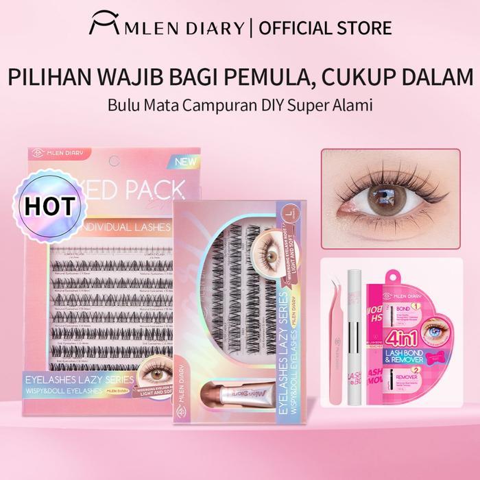 MLEN DIARY Bulumata "Wispy L" Style Individual Segmented Wispy Cluster Terlaris-C Curl dengan panjan