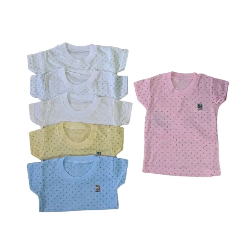 AYOMI Kaos Oblong Bayi Ukuran M 0-6 Bulan – Baju Bayi Lengan Pendek Katun Lembut