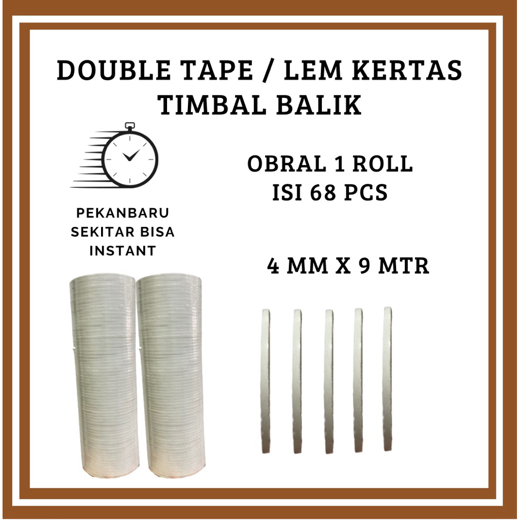 

Obrall Double tape 4 mm isi 68 pcs termurah / double tape undangan / isolasi undangan termurah