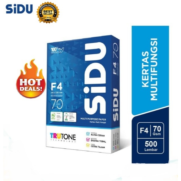 

SIDU Kertas HVS F4 70gsm (1 Rim = 500 Lbr)