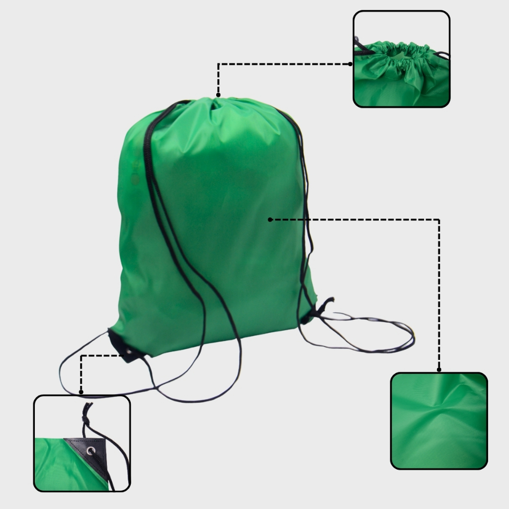 TERMURAH Tas Serut Polos Parasut Murah Serbaguna Tas Gym, Olahraga, Sekolah, Souvenir (42x33 cm)