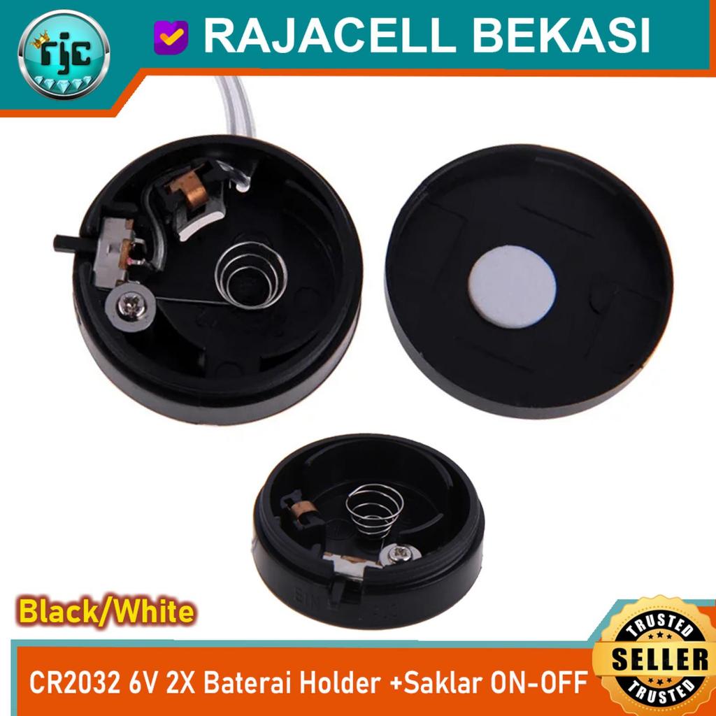 Baterai Holder 2X CR2032 6V Battery Case Model Bulat +Saklar ON OFF