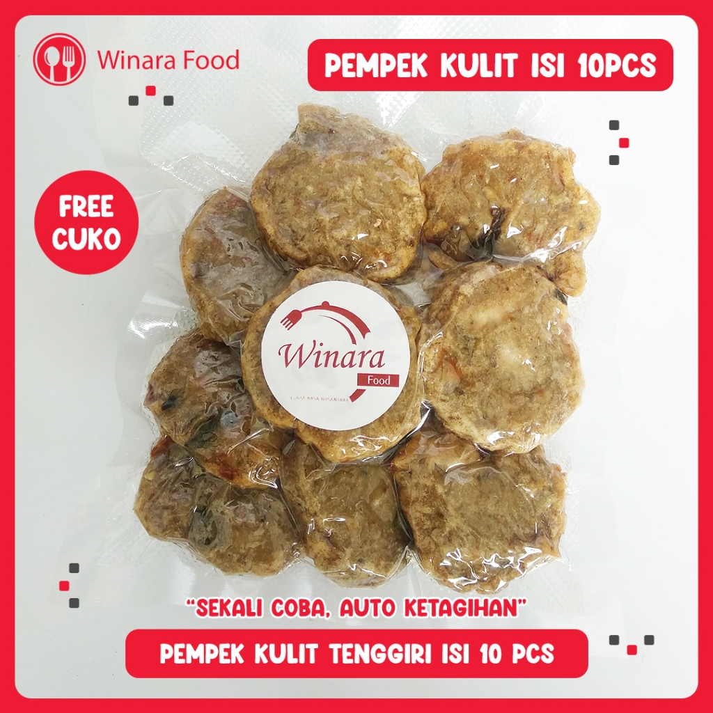 

Pempek Kulit Ikan Tenggiri isi 10 pcs - Pempek Tenggiri - Pempek Palembang - Pempek Kulit