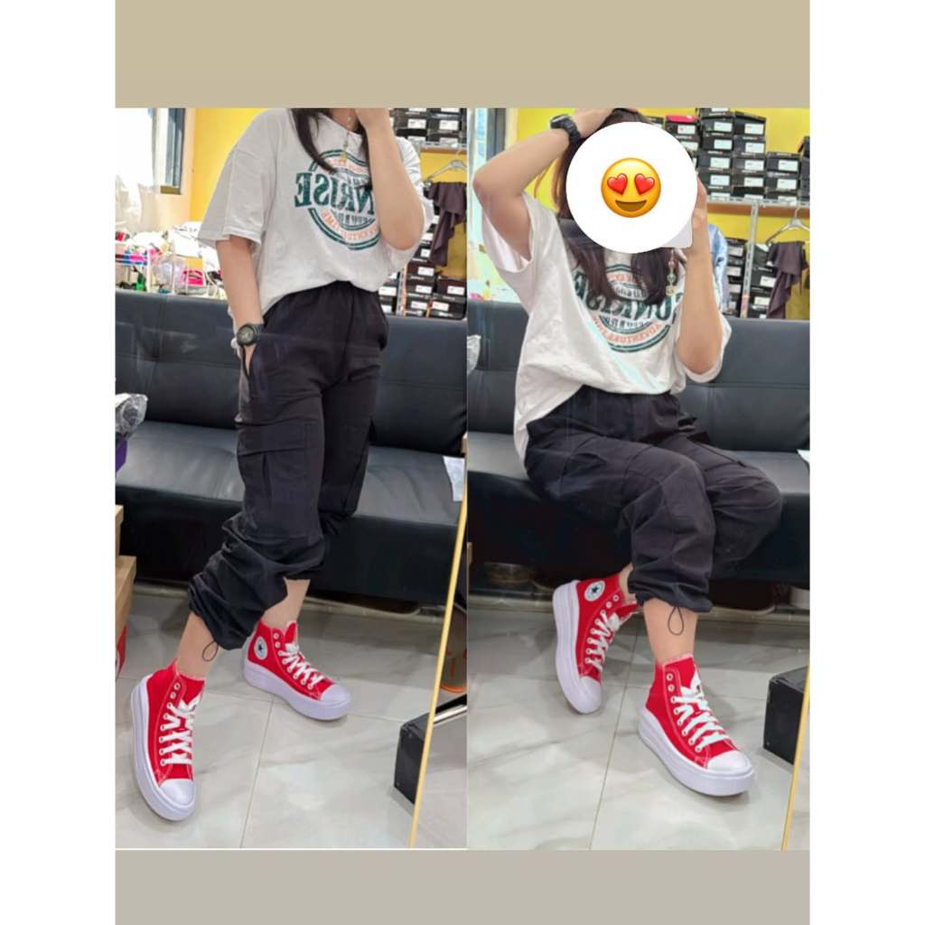 SEPATU C*NV*RSE CTAS MOVE HI RED/WHITE/GUM A09073C DOUBLE SOL RINGAN