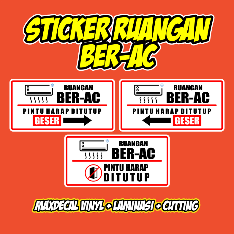 

Sticker Ruangan Ber AC Pintu Harap Ditutup