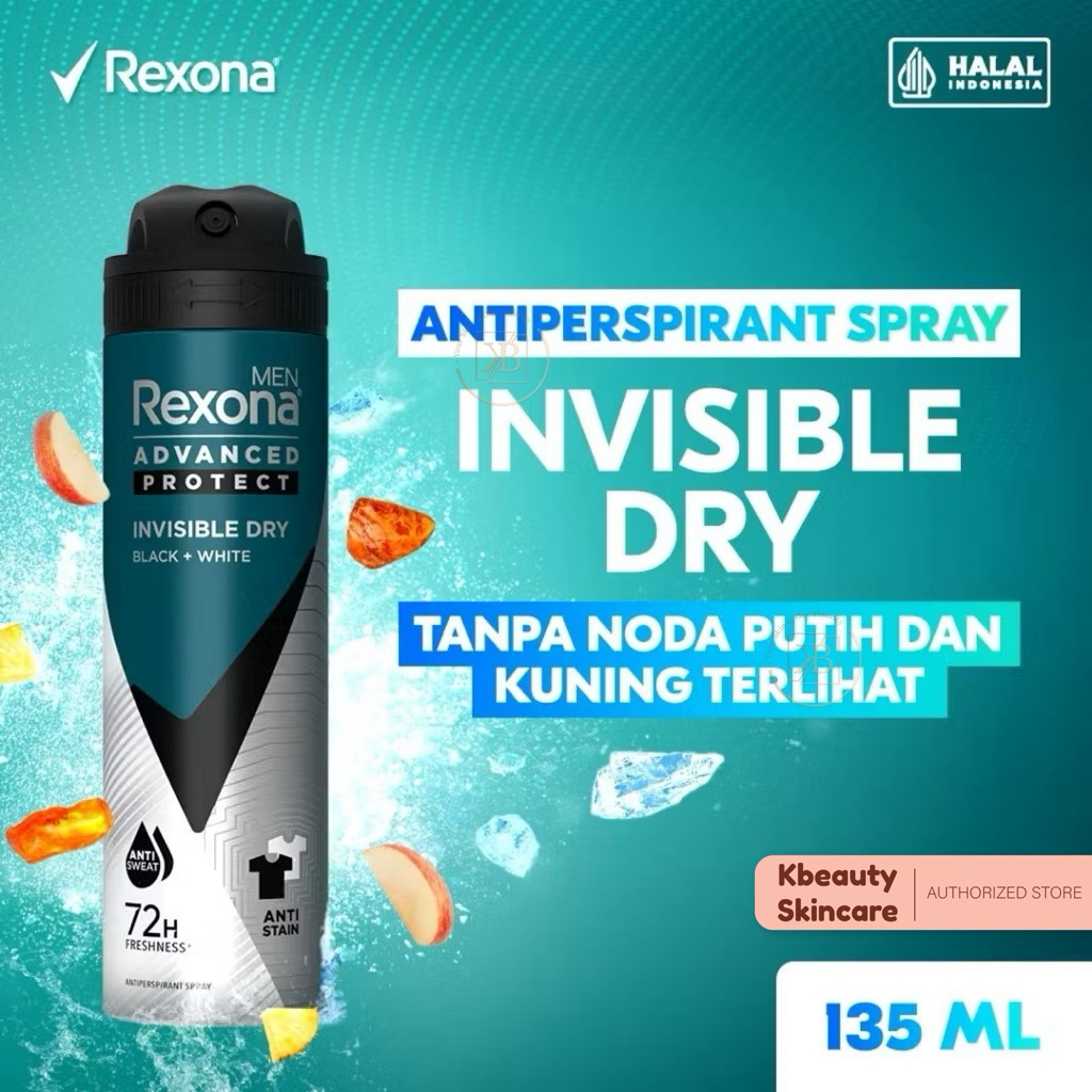 Rexona Men Antiperspirant DEODORANT SPRAY Invisible Dry 135ml - Rexona Antiperspirant Aerosol