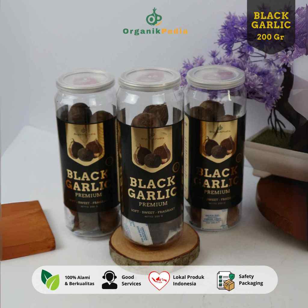 

3PCS BLACK GARLIC Bawang Hitam Tunggal Premium Organikpedia 200gr Ukuran Medium