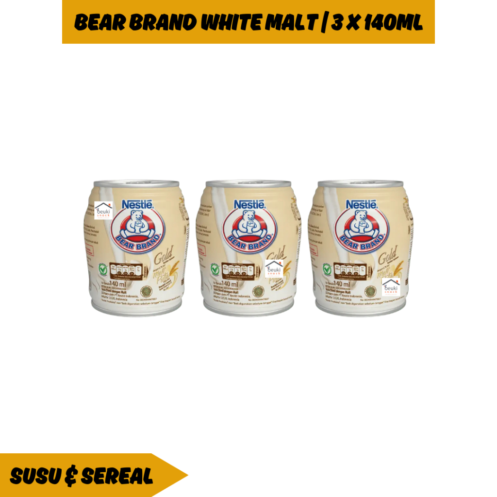

3PCS Bear Brand Gold White Malt Sumber Kalsium dengan Malt