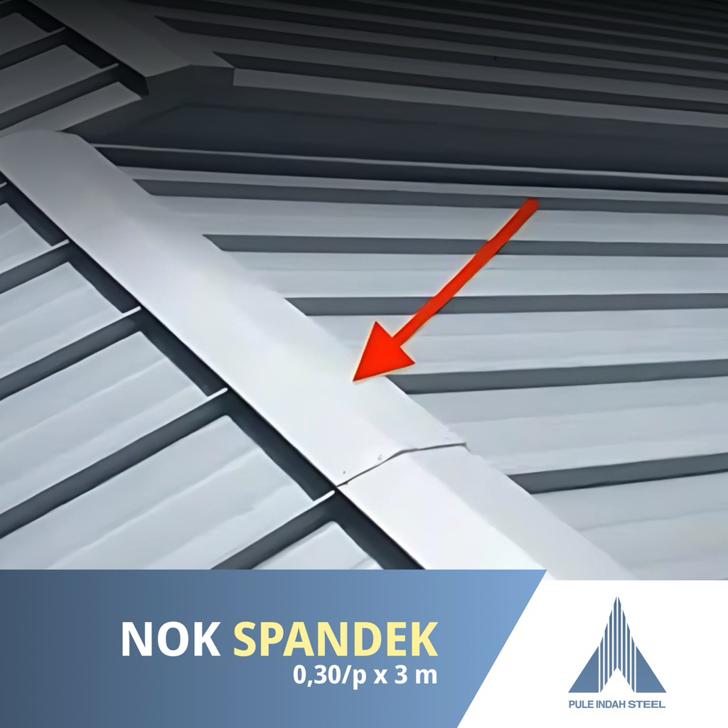 Nok Spandek Polos 0,30/p x 3 mtr | Nok Atap | Talang Jurai | Talang Spandek