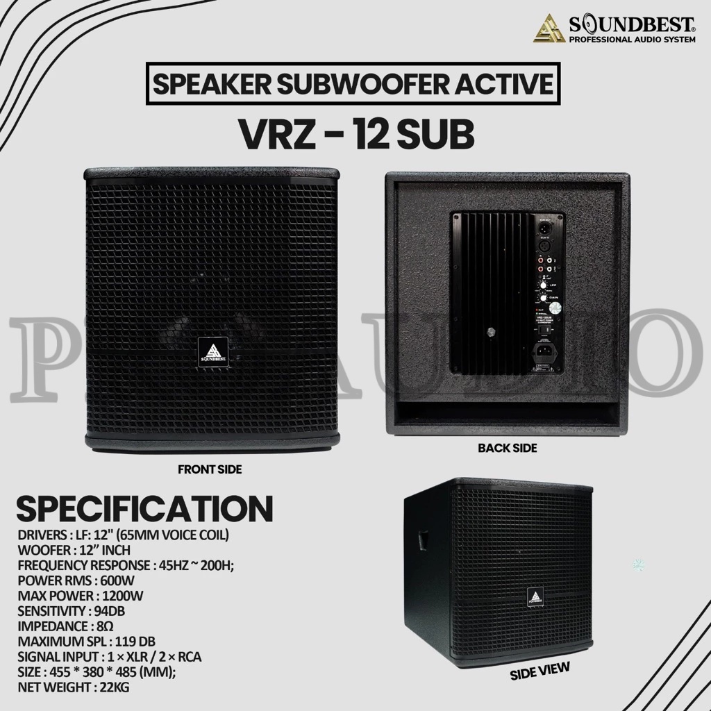 Subwoofer Aktif Soundbest VRZ 12 SUB / VRZ12 SUB Original 12 inch Active Sub VRZ-12 SUB