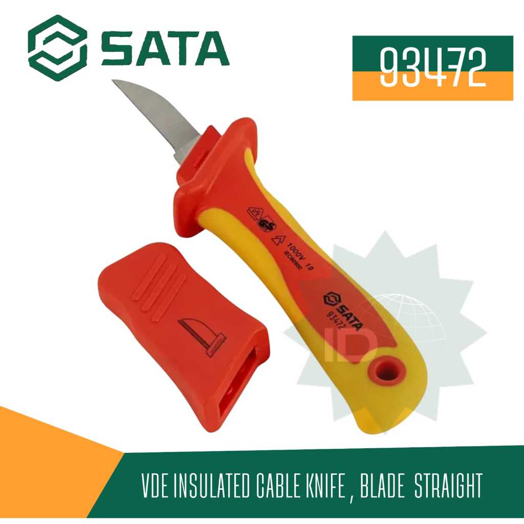 

SATA Pisau Kupas Kabel VDE 93472 VDE Insulated Cable Knife, Straight Blade