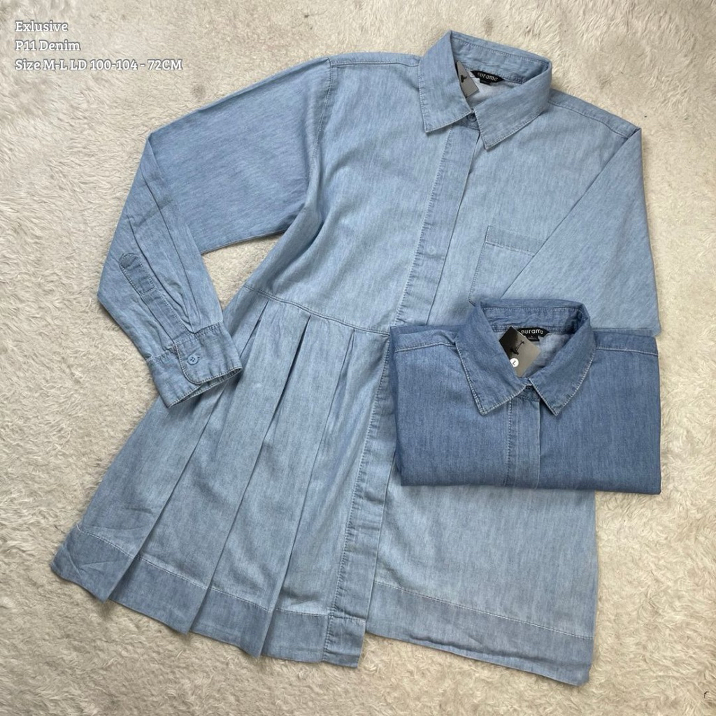 Kemeja N*R*M*/Kemeja wanita Denim Kekinian/Kemeja levis cewek/Kemeja Kekinian/Kemeja Terbaru