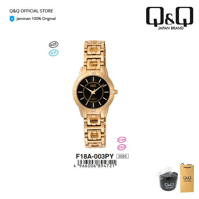 Q&Q QnQ QQ Ori Q&Q Jam Tangan Wanita Fashion Analog Stainless Steel - F18 F18A Original Water Resist