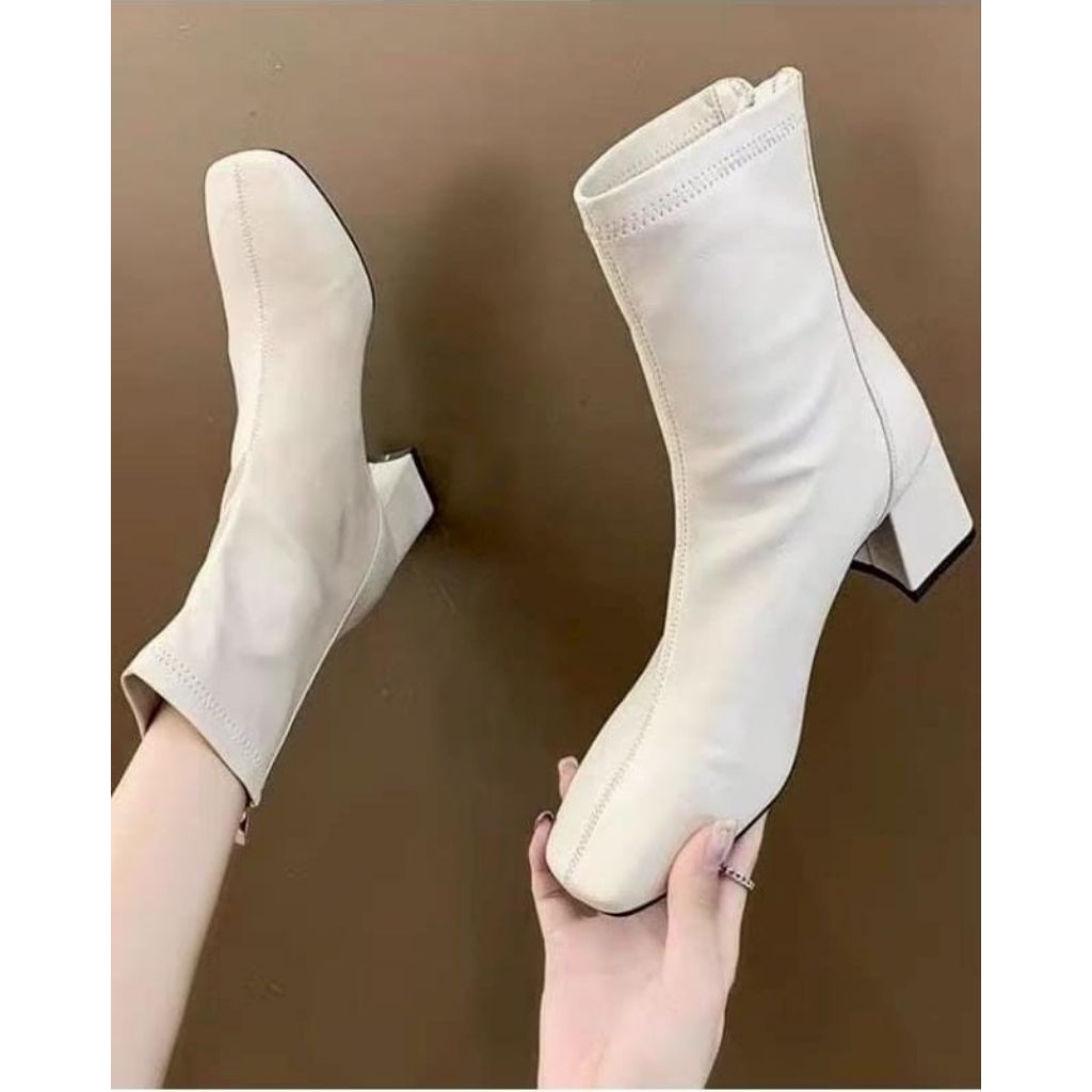 sepatu Boots heels wanita _ Boots heels modis _ Boots heels Chunky _ model Korea 5 cm  harga fromo