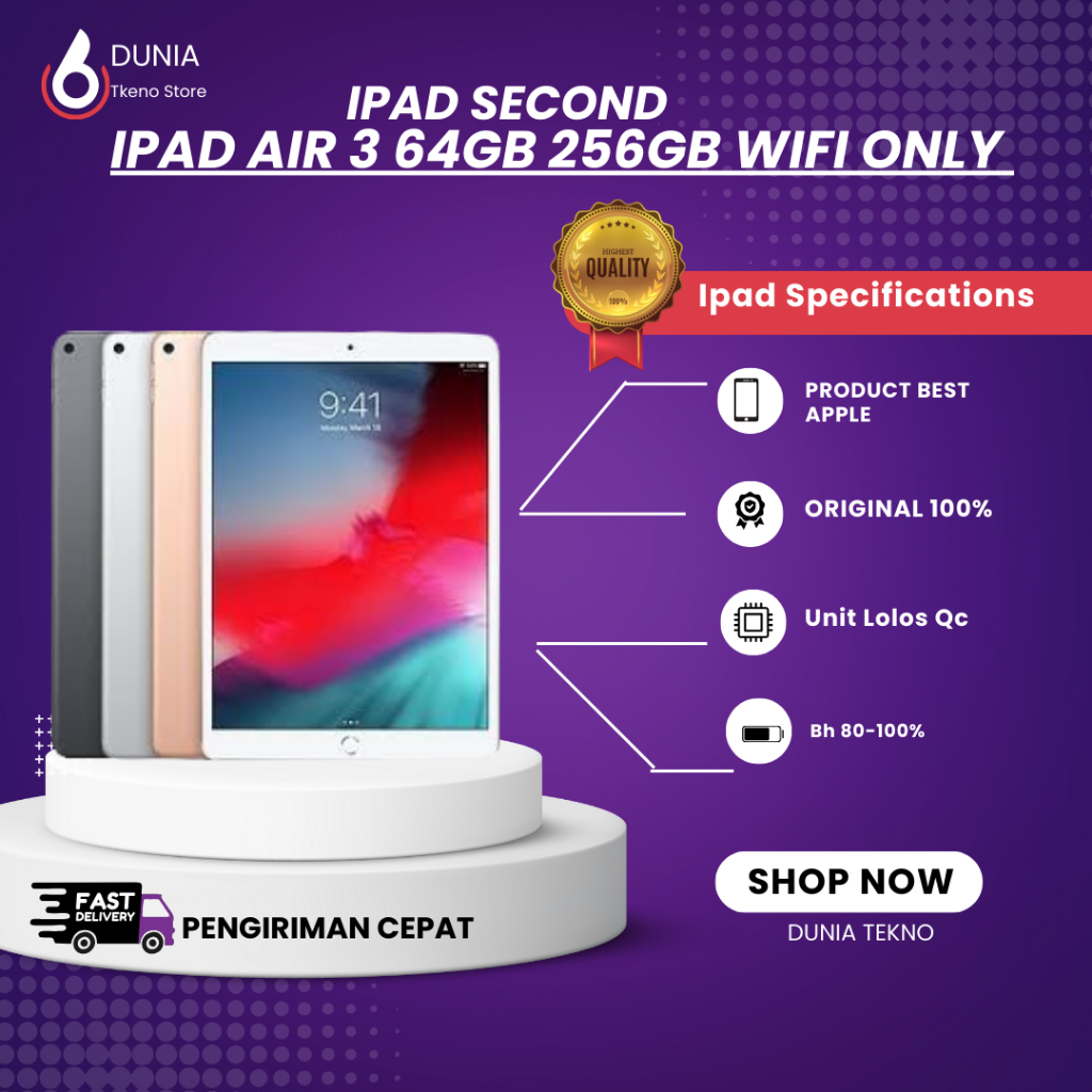 Ipad Air 3 64GB 256GB Wifi Only Second TERMURAH JAMINAN ORIGINAL APPLE