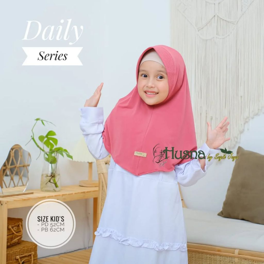 Bergo daily kids by husna / bergo anak polos daily / bergo Jersey anak