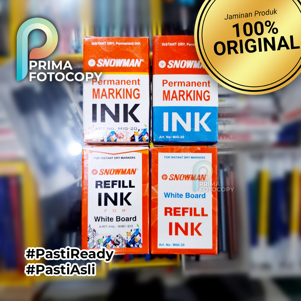

Refill Tinta Spidol Papan Tulis Snowman Whiteboard | Boardmarker Warna Hitam Black Biru Black Merah red