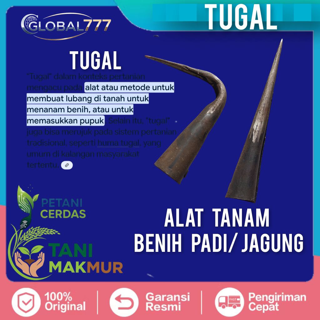 gejik / tugal alat tanam benih padi atau jagung