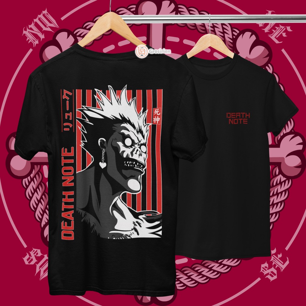 KAOS ANIME DEATH NOTE - KAOS BAJU DEATH NOTE 4, KAOS SABLON DTF - GROSIRIAN