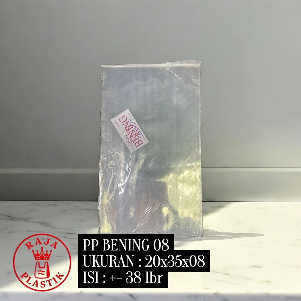 Plastik PP Bening 08 Micron Kemasan Makanan / Packing Barang Tebal Transparan Food Grade | Isi 500 g