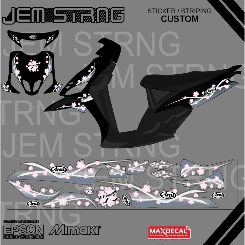 STRIPING TRANSPARAN MIO SPORTY MODEL DESAIN ARAI