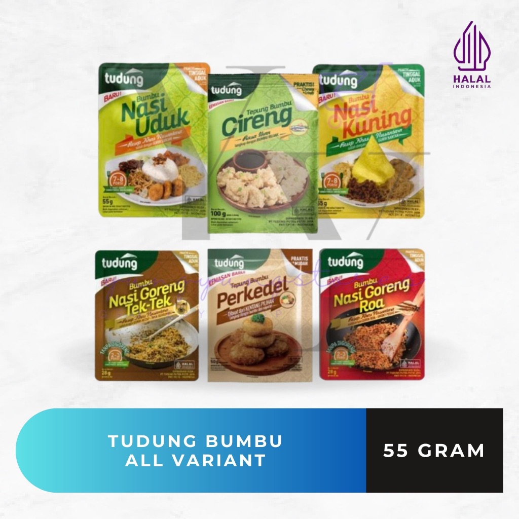 

Tudung Bumbu Nasi Uduk / Kuning / Nasi Goreng Roa / Tek-Tek / Cireng / Perkedel 28 / 55 / 100 gram