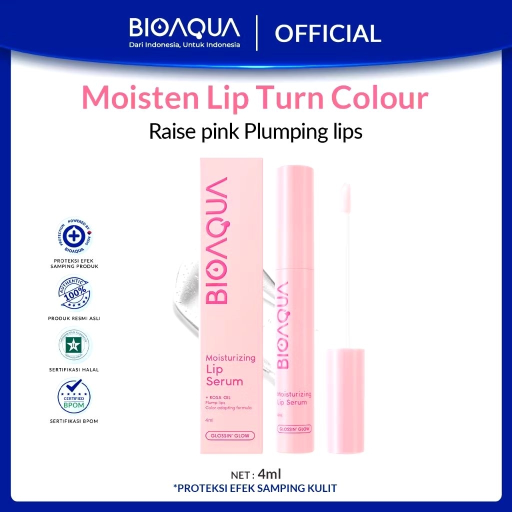 BIOAQUA Lip Serum Bibir 4ml Moisturizing Berubah Warna Pink Lip Balm