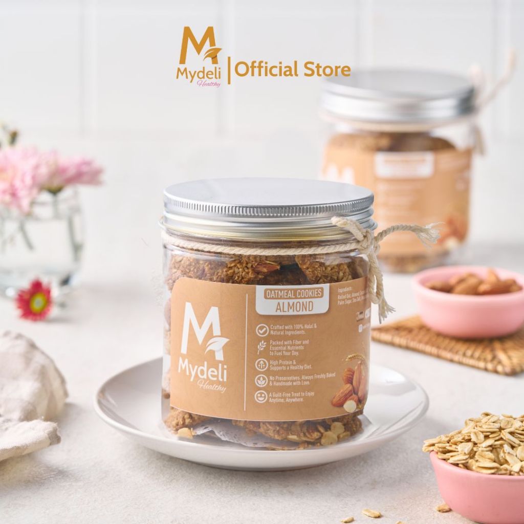 

Oatmeal Cookies Almond Mydeli – Cemilan Sehat Homemade dari 100% Bahan Alami Tanpa Pengawet